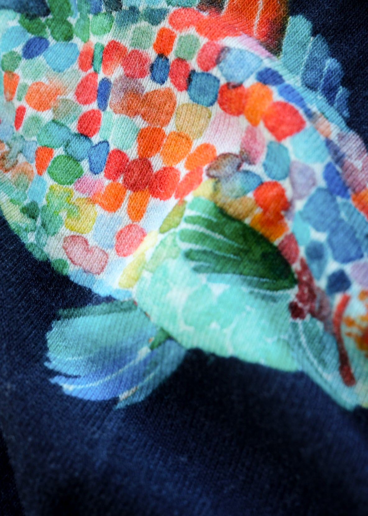 Fishy Navy Blue Cap Sleeve