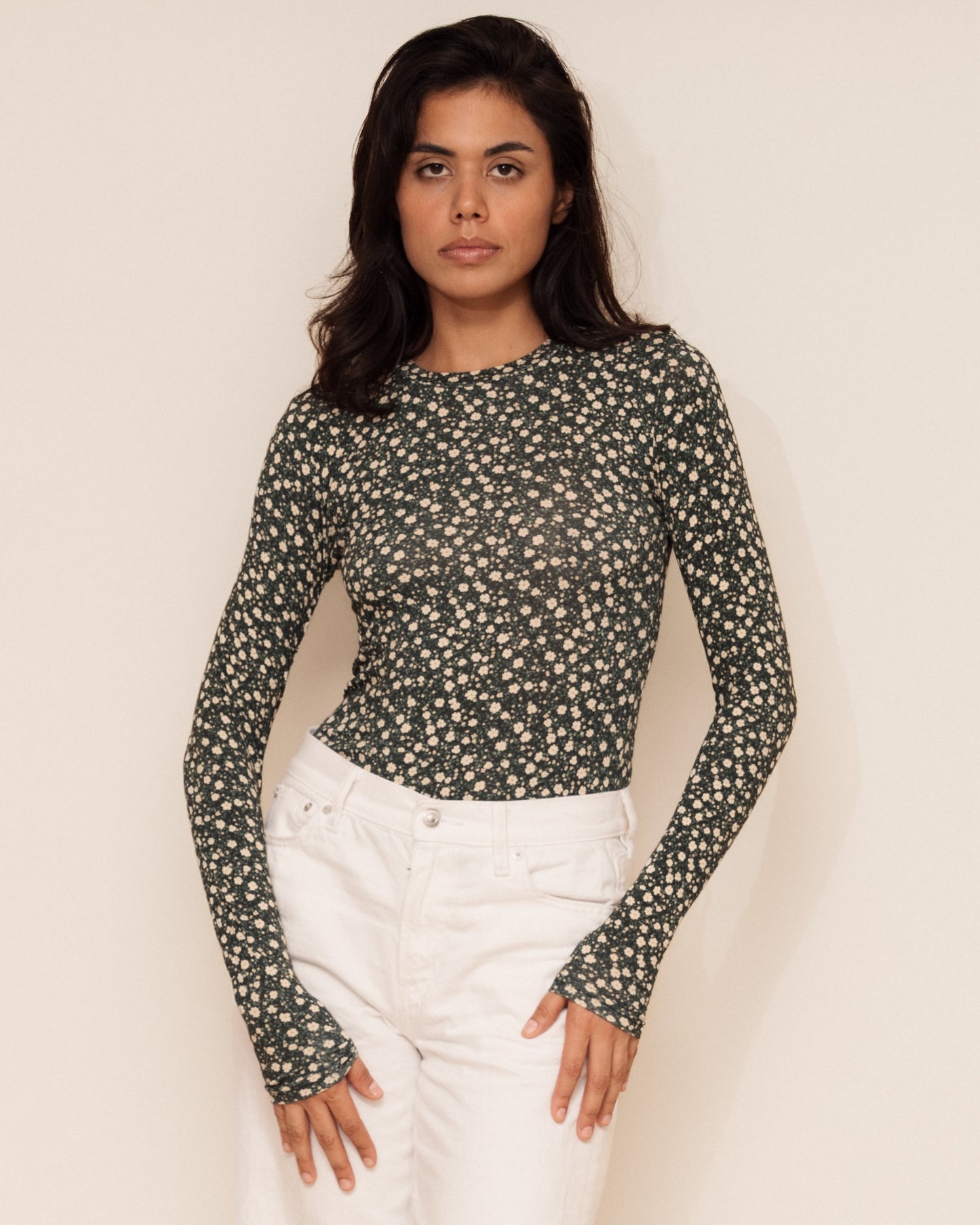The Mini Flowers Long Sleeve Top