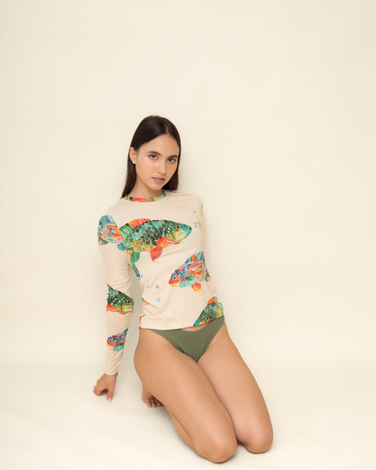 Fishy White Long Sleeve