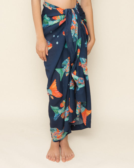 Navy Blue Fishy Pareo
