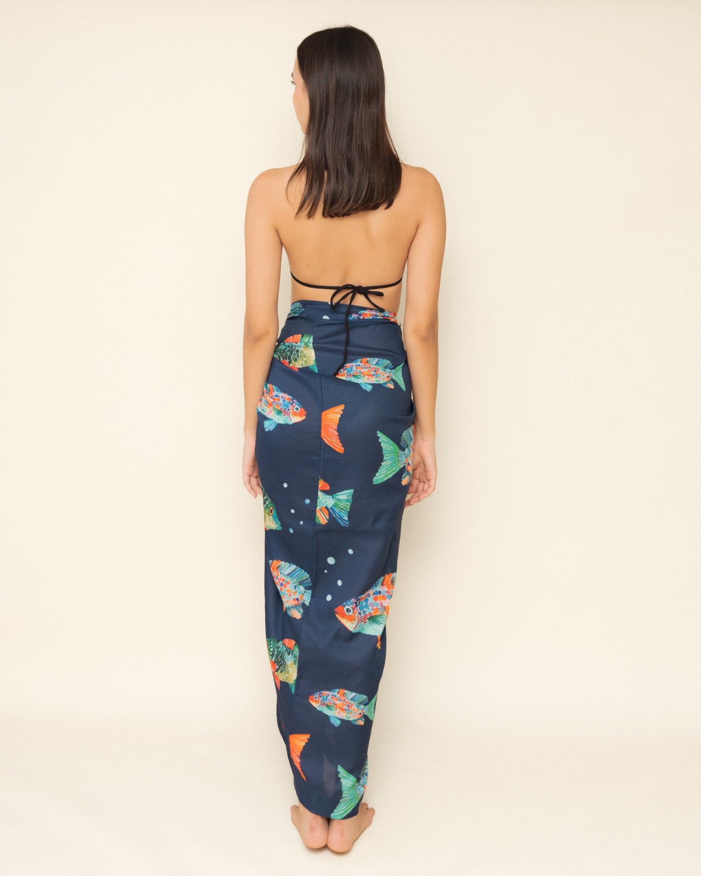 Navy Blue Fishy Pareo