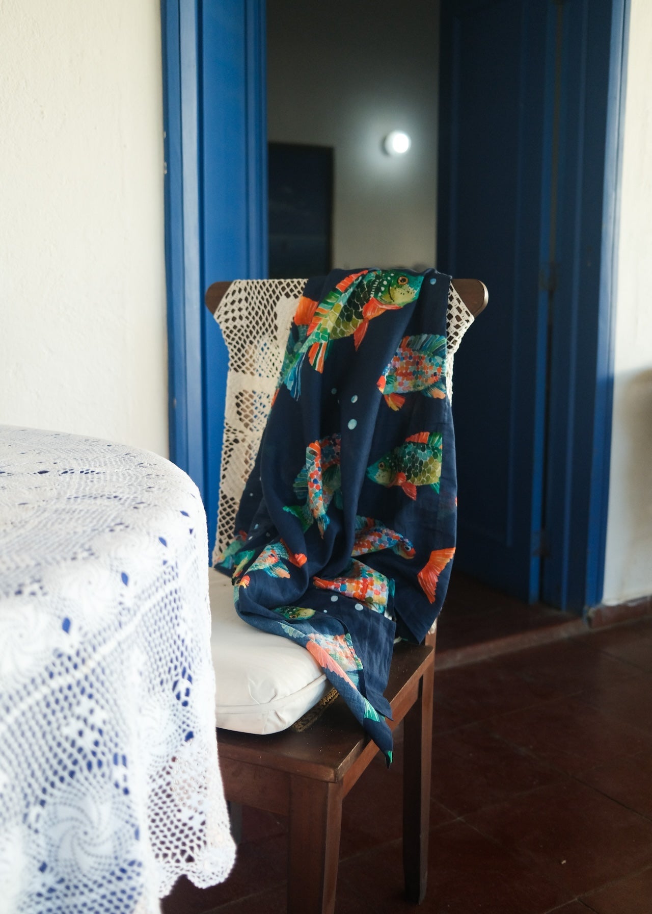 Navy Blue Fishy Pareo
