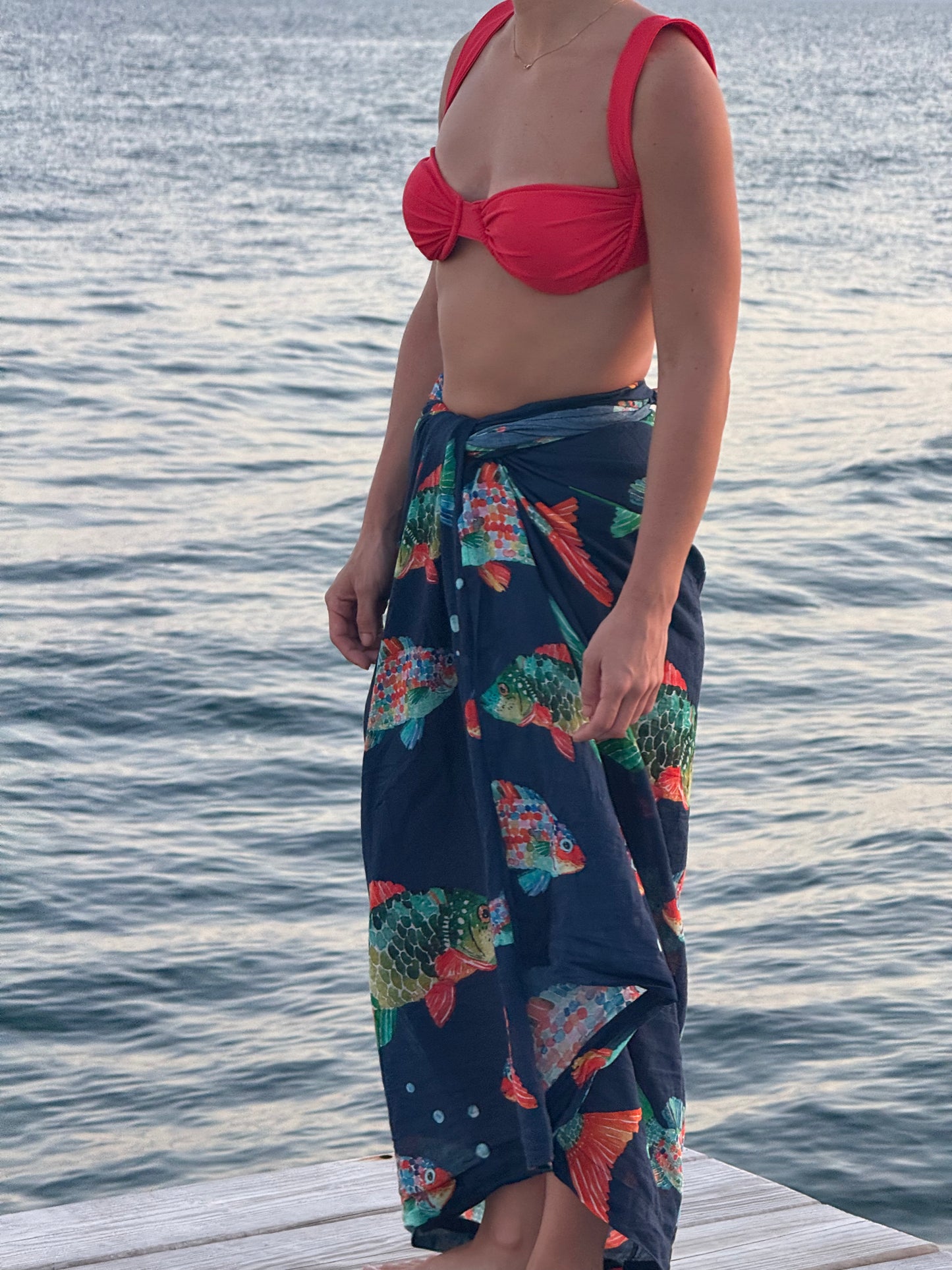 Navy Blue Fishy Pareo