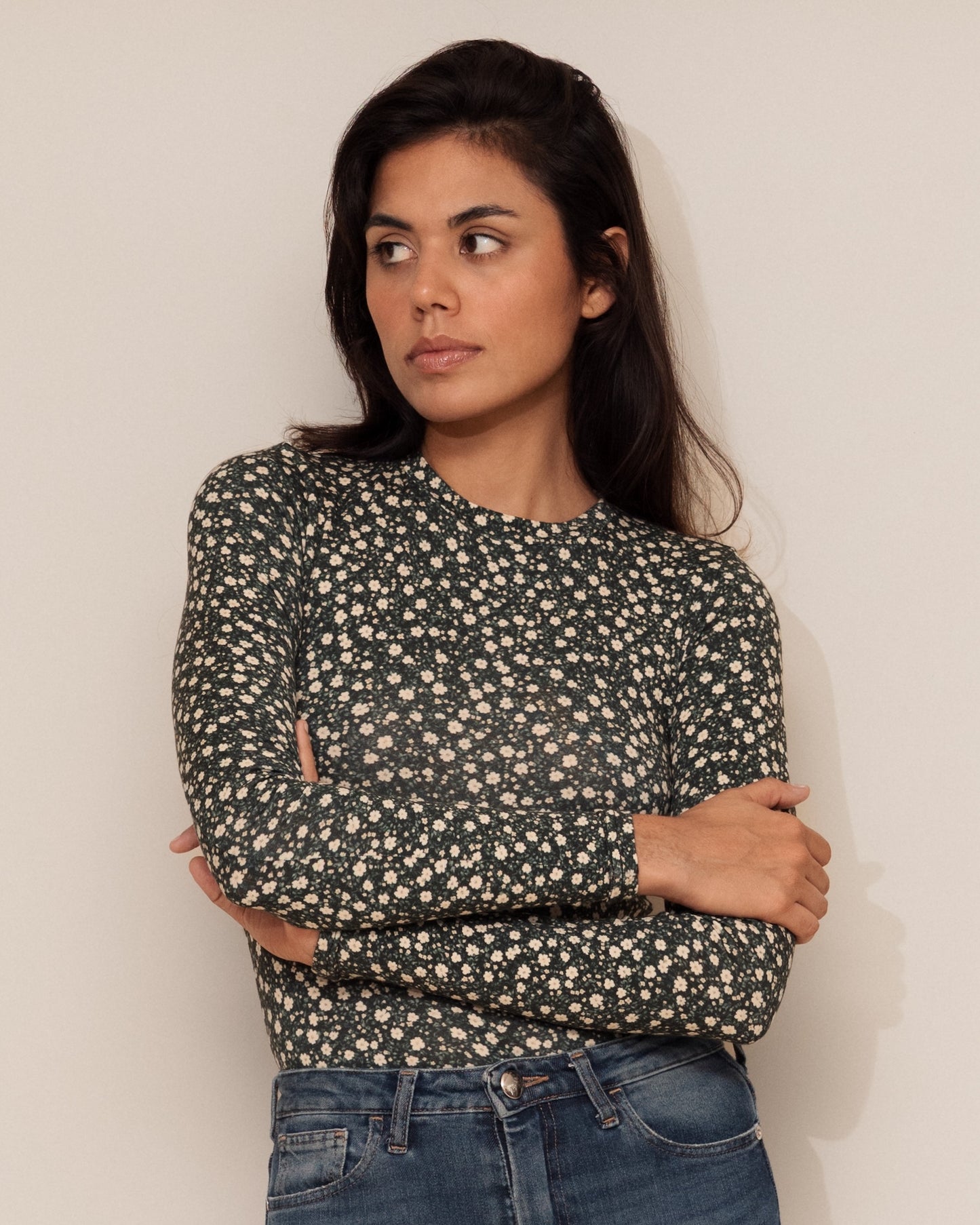 The Mini Flowers Long Sleeve Top