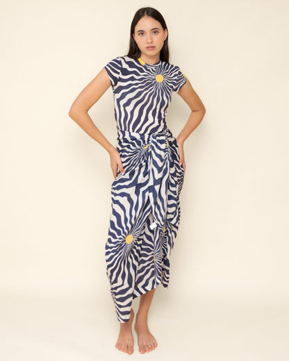 Wavy Sun Cap Sleeve