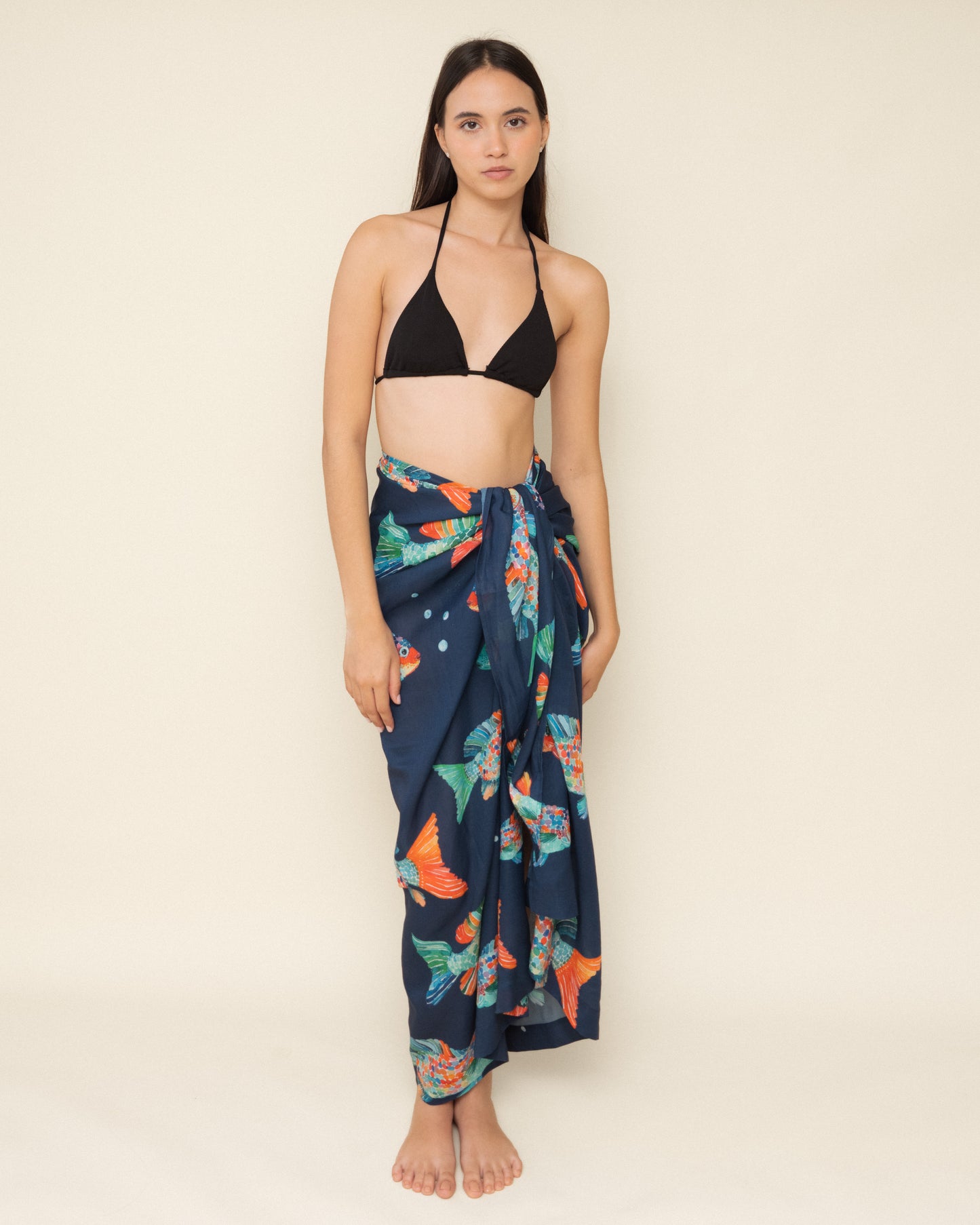 Navy Blue Fishy Pareo