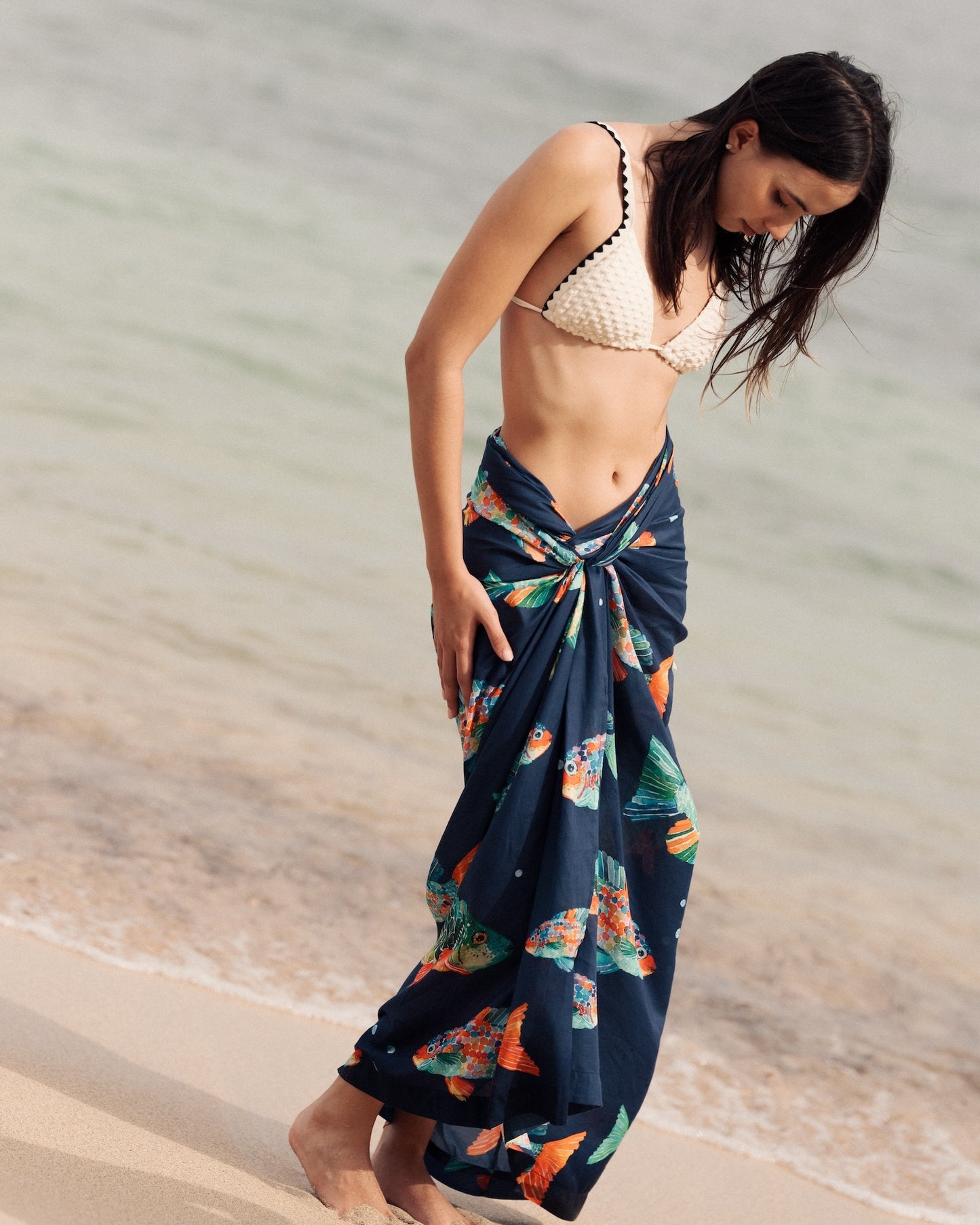 Navy Blue Fishy Pareo