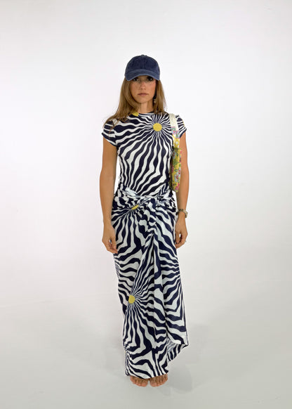 Wavy Sun Cap Sleeve