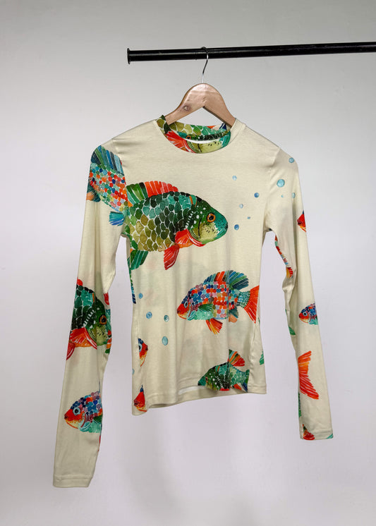 Fishy White Long Sleeve