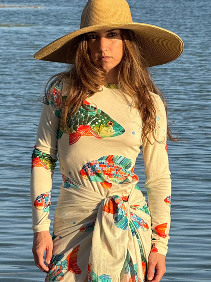Fishy White Long Sleeve