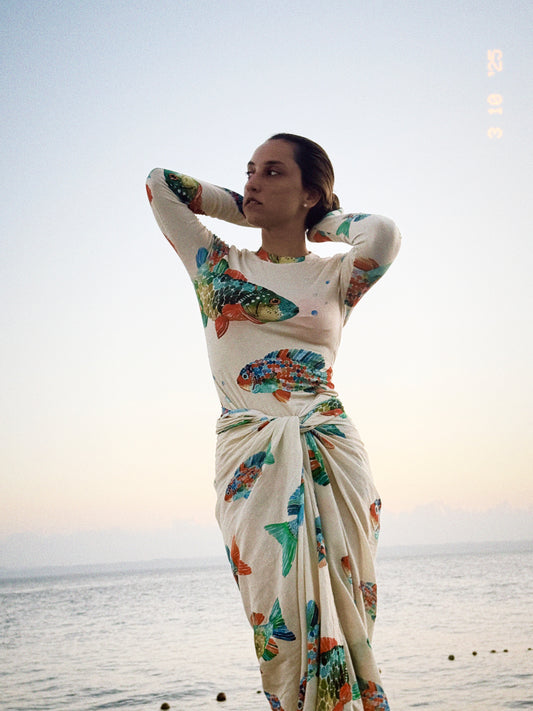 Fishy Sarong (White)